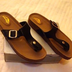 Womens Brand New BLACK & BROWN PORTAGE SANDALS! SIZE 10